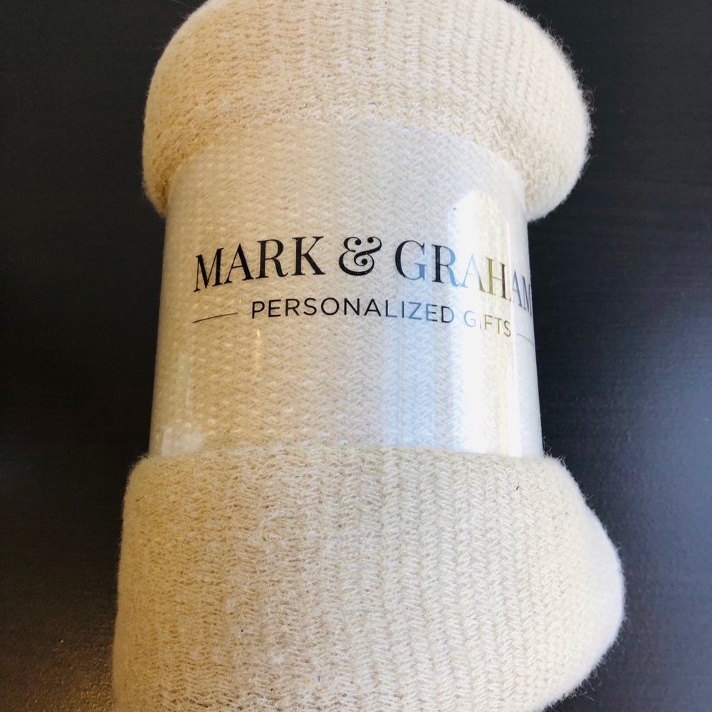 Mark and Graham colorblock throw in beige